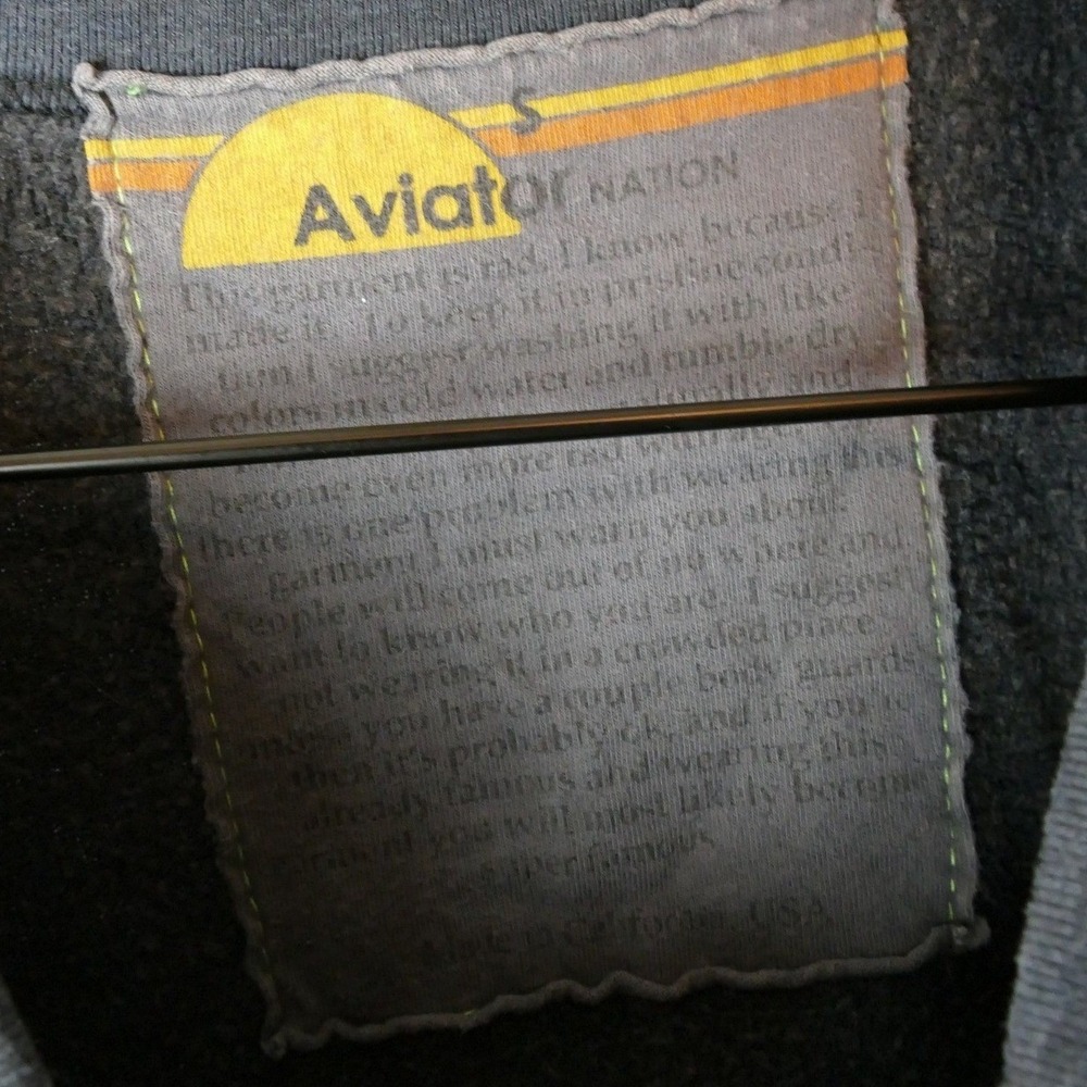 Aviator Nation Heart Patch Raglan Sweatshirt Charcoal Gray Mens Small USA - Picture 5 of 7